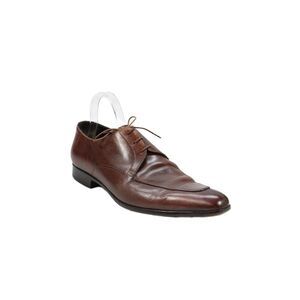 Santoni Mens Leather Lace Up Oxford Dress Shoes Mahogany Brown Size 9.5 D